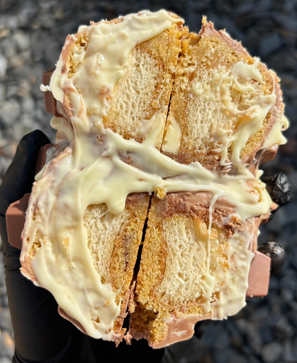 Giant Doughnut Kinder Stuffed Cookie