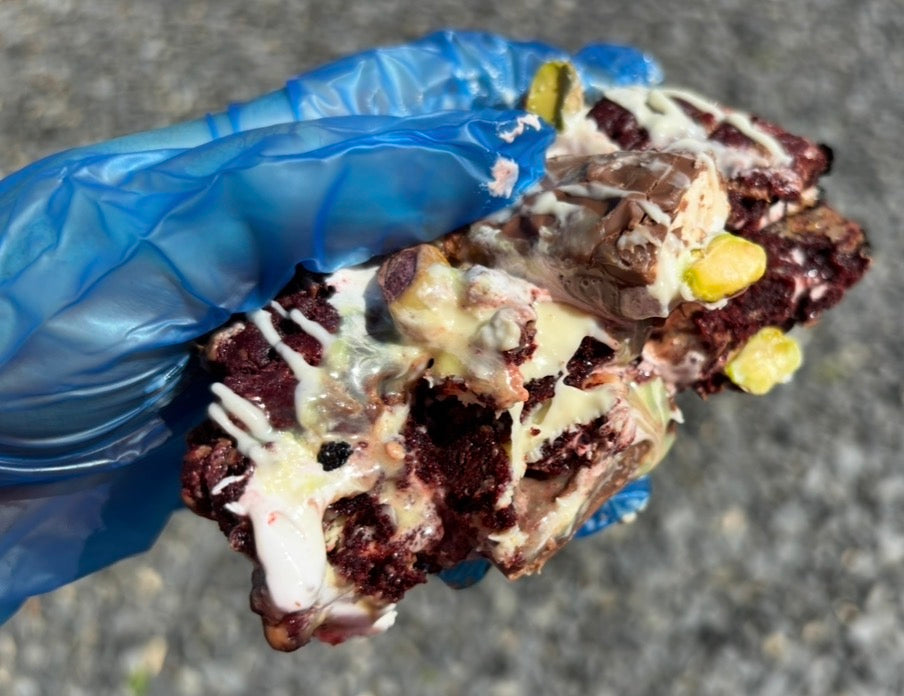 Red Velvet, Pistachio & Milky Way Fluff Stuffed Cookie